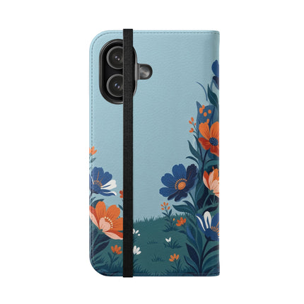 🌺🎩 The Lady Of The Grand Flower Garden Flip Case – Art Deco Floral Fantasy