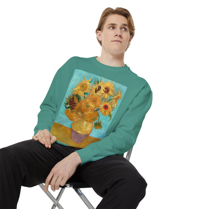 Vase with Twelve Sunflowers by Vincent Van Gogh Unisex Garment-Dyed Sweatshirt