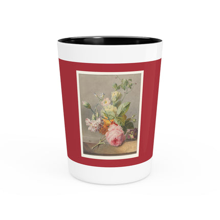 Floral Still Life by Georgius Jacobus Johannes van Os Ceramic Shot Glass
