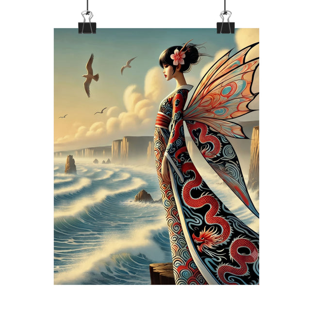 🌊🧚 Coastal Fairy Matte Vertical Poster – Serene Grace & Oceanic Magic
