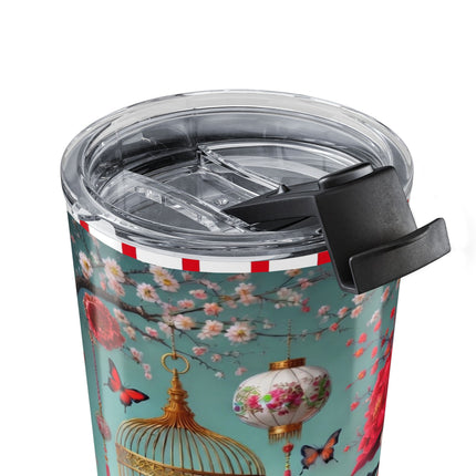 Reading In A Painted Garden Tumbler 20oz