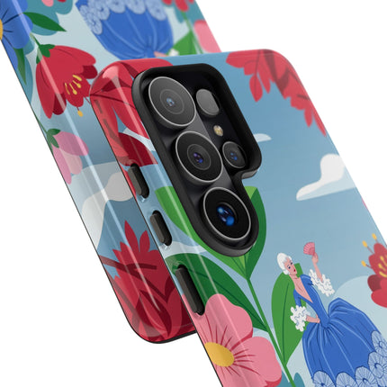 🌺🪭 The Lady Of The Grand Flower Terrace Phone Case – Art Deco Garden Elegance
