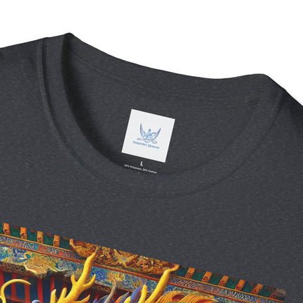 Tibetan Dragon Over Kabuki Duel Softstyle T-Shirt