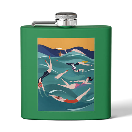 Summer Splash Stainless Steel Flask – Retro Beach Joy & Carefree Summer Vibes