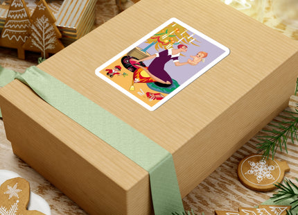 Art Deco Christmas Kiss-Cut Stickers (4 Sizes)