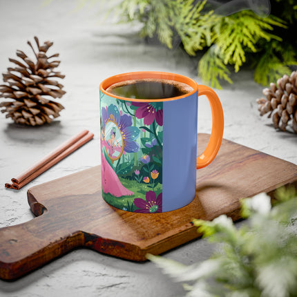 The Lady Of The Enchanted Mirror Colorful Mugs – Art Deco Botanical Elegance