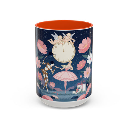 🕛🌸 Midnight Waltz Before Christmas Colorful Mug – Art Deco Holiday Fantasy