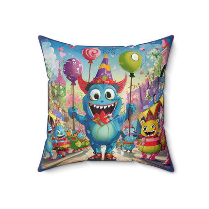 Monster Parade Madness Spun Polyester Square Pillow