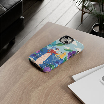 🌊🔭 The Lady Of The Seaside Lookout Phone Case – Art Deco Nautical Adventure