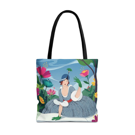 🌺🦚 The Lady Of The Peacock Garden Tote Bag – Art Deco Floral Fashion
