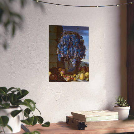 Still Life with Grapes and Other Fruit by Luca Forte Fine Art Posters