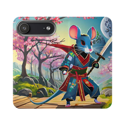 🐀⚔️ Cyber Samurai Rat Flip Case – Neon Discipline & Futuristic Skill