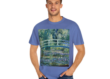 Water Lilies and Japanese Bridge by Claude Monet Unisex Garment-Dyed T-shirt