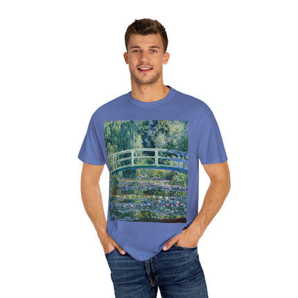 Water Lilies and Japanese Bridge by Claude Monet Unisex Garment-Dyed T-shirt