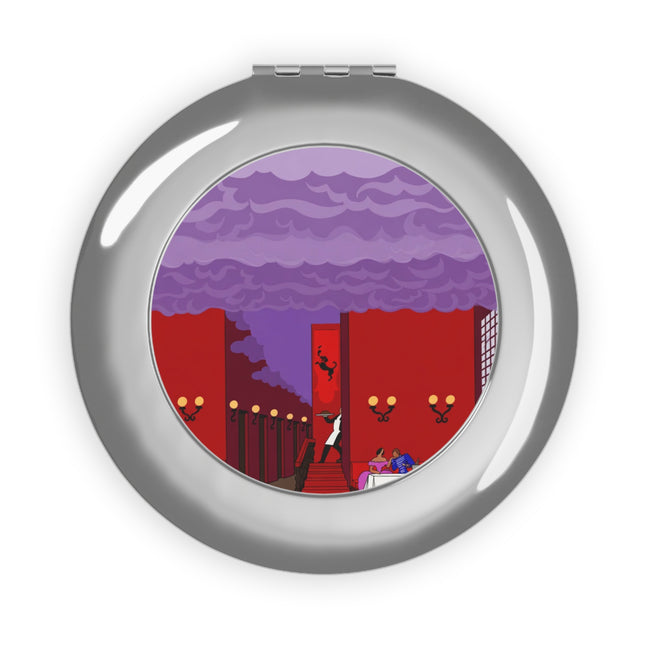 Midnight Toast Compact Mirror – Parisian Romance & Art Deco Charm