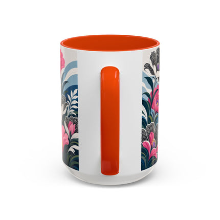 🌸🎀 The Pink Lace Garden Promenade Colorful Mug – Art Deco Fashion Elegance