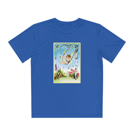 Spring Fairy's Floral Swing Youth Competitor Tee – Garden Magic & Whimsical Adventure