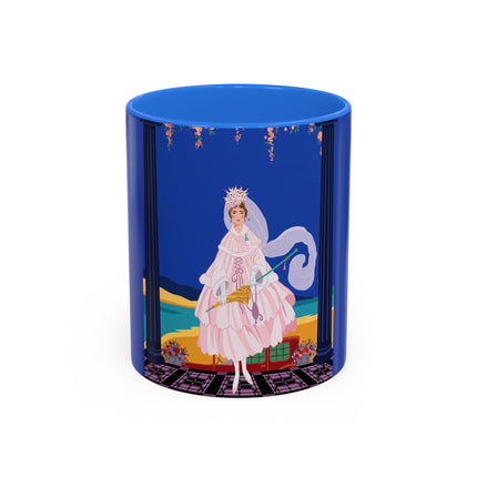The Moonlit Promenade Colorful Mug (11oz, 15oz) – Blush Elegance, Coastal Romance & Art Deco Style