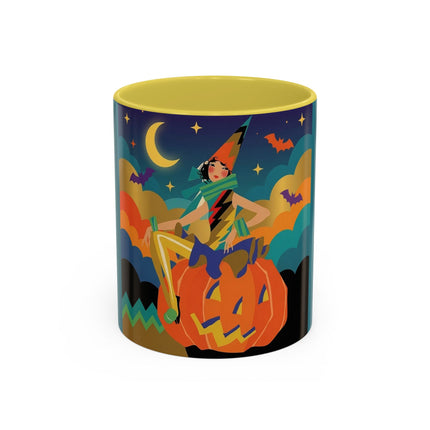 🌙🎃 The Witch Of Crescent Moon Pumpkin Colorful Mug – Colorful Halloween Charm