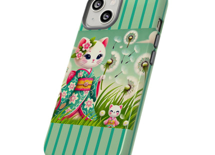 Geisha Kitten and the Dandelion Phone Cases