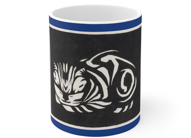 December (Cat Lying) by Anna Julia de Graag Ceramic Mug 11oz