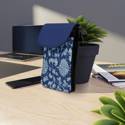 Blue Flower Pattern by Owen Jones Small Cell Phone Wallet