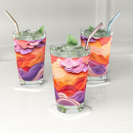 Dramatic Sunset Sky Glass, 16oz