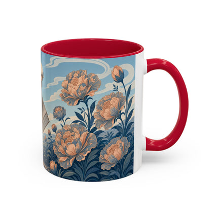 ☔🌸 The Grand Floral Journey Colorful Mug – Art Deco Travel Elegance