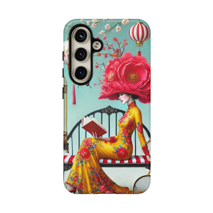 Reading In A Painted Garden Phone Cases