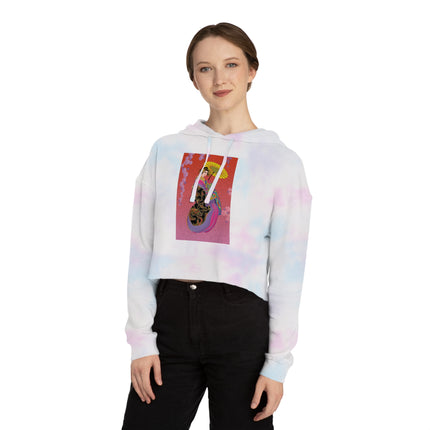 Enchanting Geisha Cropped Hooded Sweatshirt