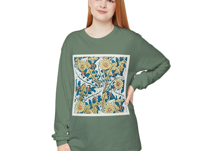 Art Nouveau Dandelion Flower Garment-dyed Long Sleeve T-Shirt