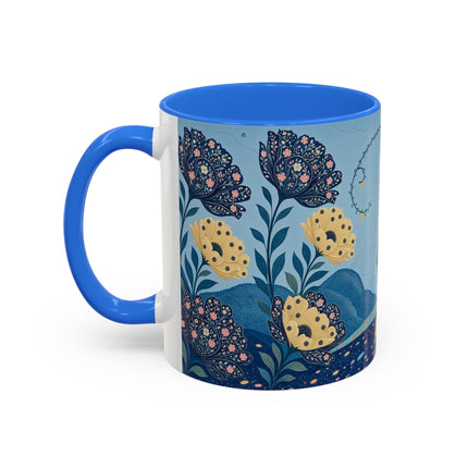 🌼🦋 The Enchanted Butterfly Garden Promenade Colorful Mug – Art Deco Floral Whimsy