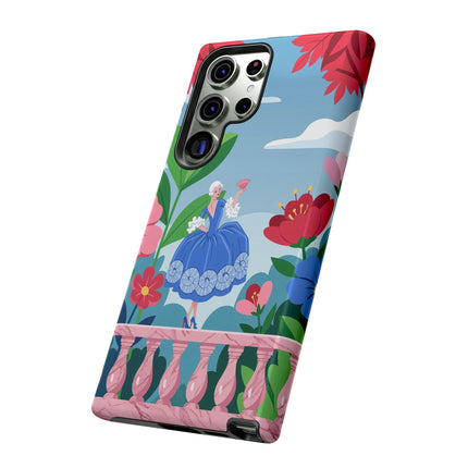 🌺🪭 The Lady Of The Grand Flower Terrace Phone Case – Art Deco Garden Elegance