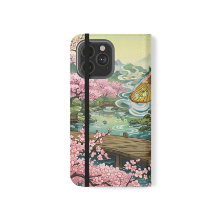 🌸🐱 Kimono Kitties Flip Case – Whimsical Elegance & Storybook Charm