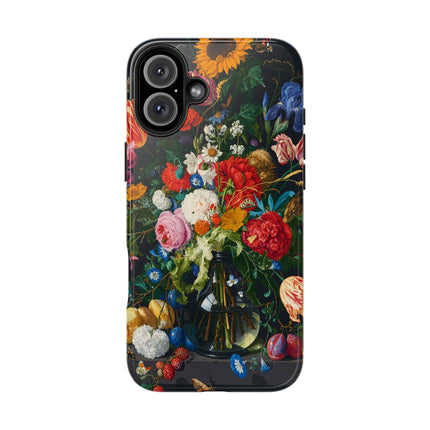🌺🌙 The Midnight Garden Abundance Phone Case – Art Deco Floral Still Life