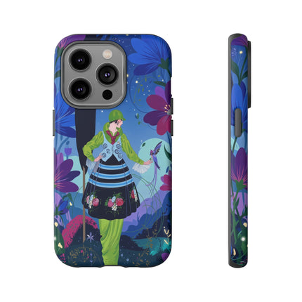 🌸🐦 The Lady Of The Midnight Bird Garden Phone Case – Art Deco Floral Fantasy