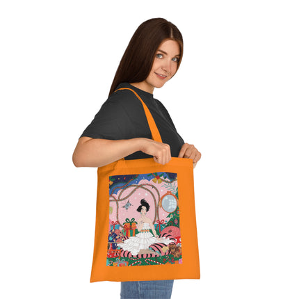 🎄🌹 Christmas Morning In The Rose Parlor Cotton Tote Bag – Art Deco Holiday Romance