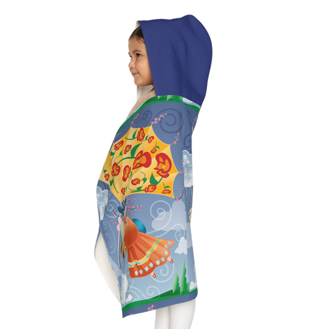 Flight of Blossoms Youth Hooded Towel