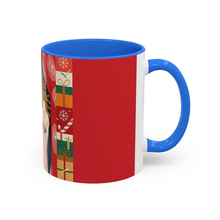 ❤️ The Lady Of The Candlelit Christmas Alcove Colorful Mug – Art Deco Holiday Elegance