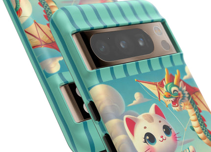 Geisha Kitten and the Dragon Kite Phone Cases