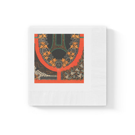 La décoration moderne dans le textile Pl. 6 by Gaston Charlet White Coined Napkins