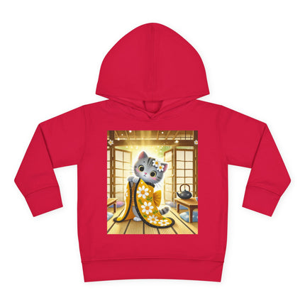 Playful Kitten in the Tea Room Toddler Pullover Fleece Hoodie