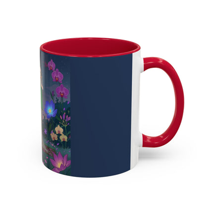 Moonlit Incense Ceremony Colorful Mugs – Art Deco Meditation Garden