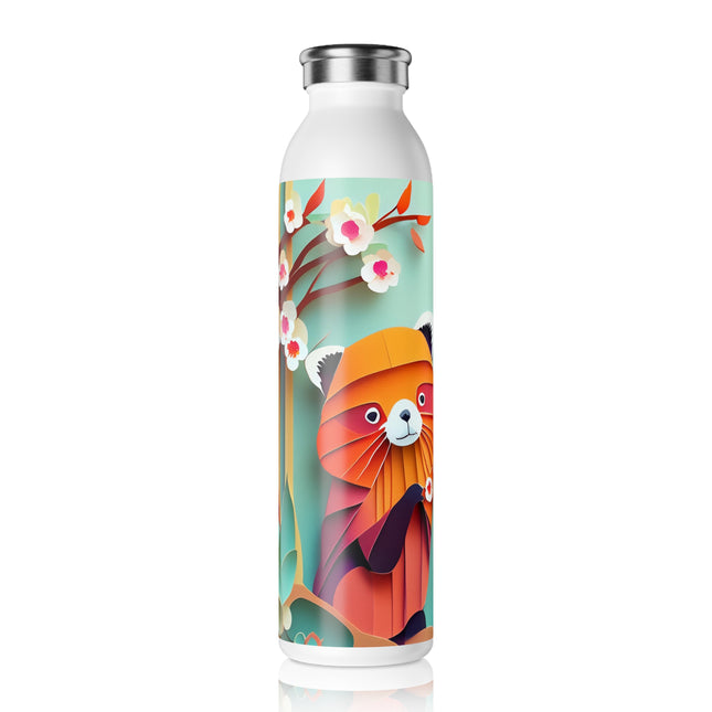 A Playful Red Panda Slim Water Bottle