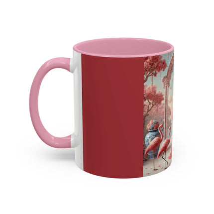 Petals, Porcelain, and Flamingos Colorful Mugs (11oz, 15oz)