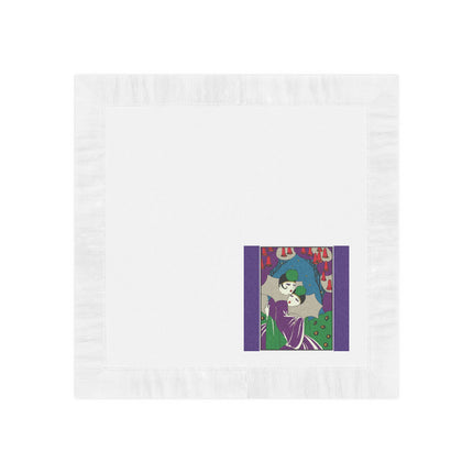 Two Pierrots White Coined Napkins