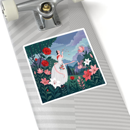 🌹💌 The Garden Of Blown Kisses Kiss-Cut Stickers – Art Deco Floral Romance