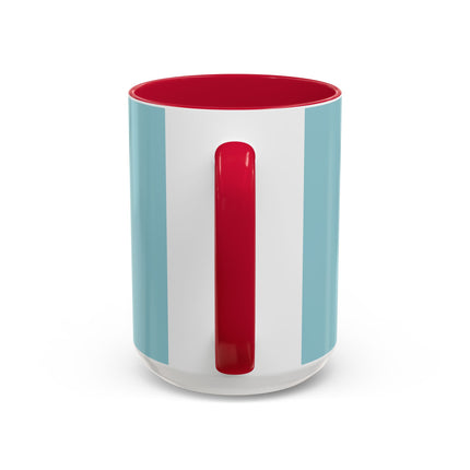 The Lady Of The Coral Parasol Colorful Mugs – Art Deco Coastal Elegance