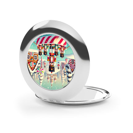 Nutcracker Candy-Striped Adventure Compact Travel Mirror