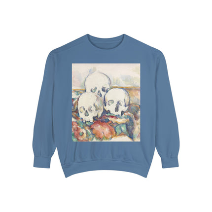 The Three Skulls by Paul Cézanne Garment-Dyed Sweatshirt